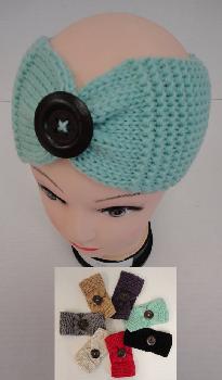 Hand Knitted Ear Band [Lg Button] LOOP